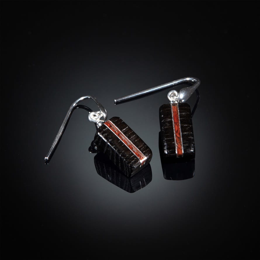 Pendants d'oreilles Argent Fin Jaspe rouge & Morta