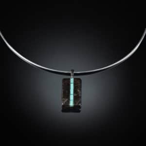 Collier Argent Fin Rhodié Turquoise - Collection SOFIA