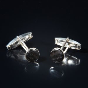 Bouton de Manchette Femme en Argent Fin